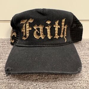 Vintage Faith Connexion Trucker Hat Black/Bronze worn maybe 3 times
